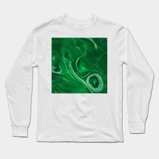 DARK GREEN LIQUID MARBLE DESIGN Long Sleeve T-Shirt